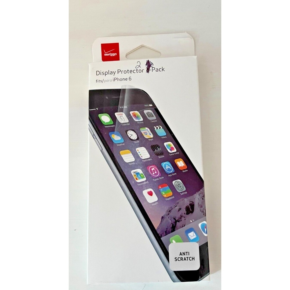 Verizon Display Protector (2 in pack), 1 Wipe and 1 Smoothing Card for iPhone 6